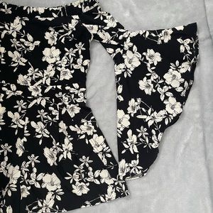 Luxxel Bell-Sleeve Off-The-Shoulder Floral Romper